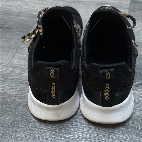 Adidas Women's Black Sneakers with Leopard Print size 9.5 - Picture 3 of 6